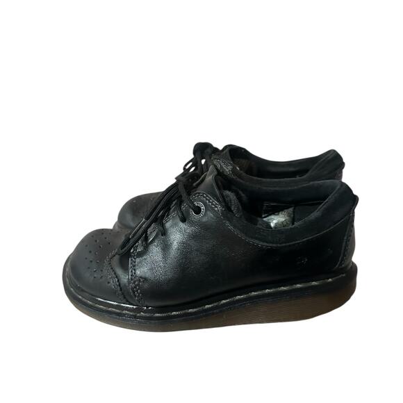 Vintage y2k Dr Martens Womens Sz 5 Chunky Cap Toe Black Leather Platform Oxfords - Picture 1 of 7